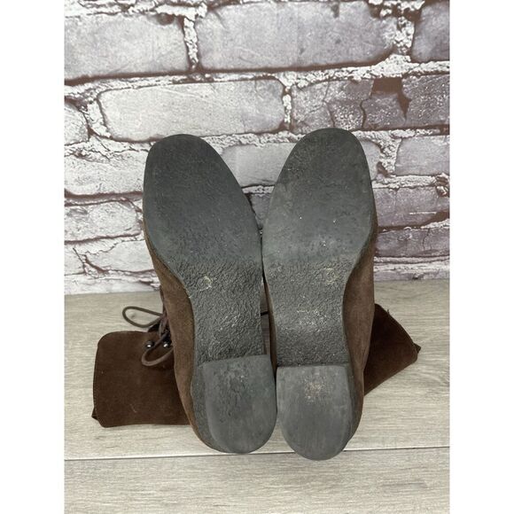 Aquatalia Marvin K Brown Suede Lace Up Block Heel Combat Boots Women 36EU/6M US - Picture 13 of 16